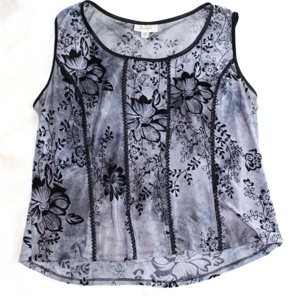 Dress Barn Tops Dressbarn Grey Floral Tank Top Jd Poshmark
